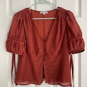 Madewell Floral Red Women Top
